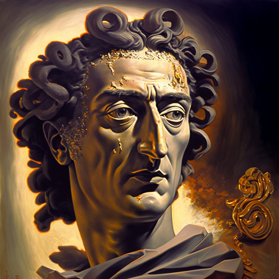 Dali philosopher created by AI Midjourney